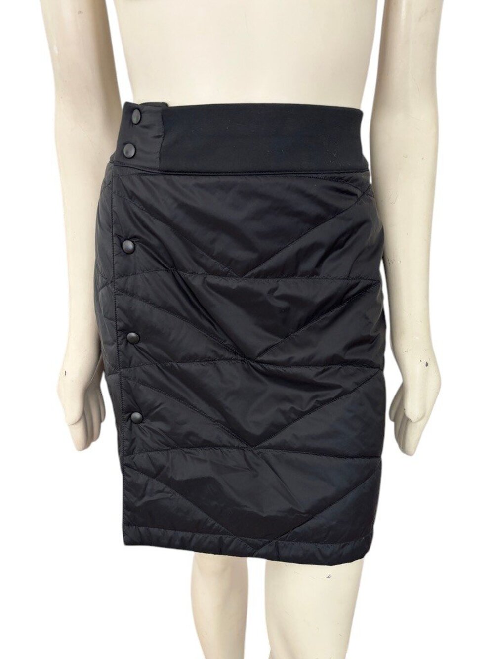 L.L. BEAN Primaloft Stowaway Quilted Skirt in Black  Packable Puffer  SZ 8